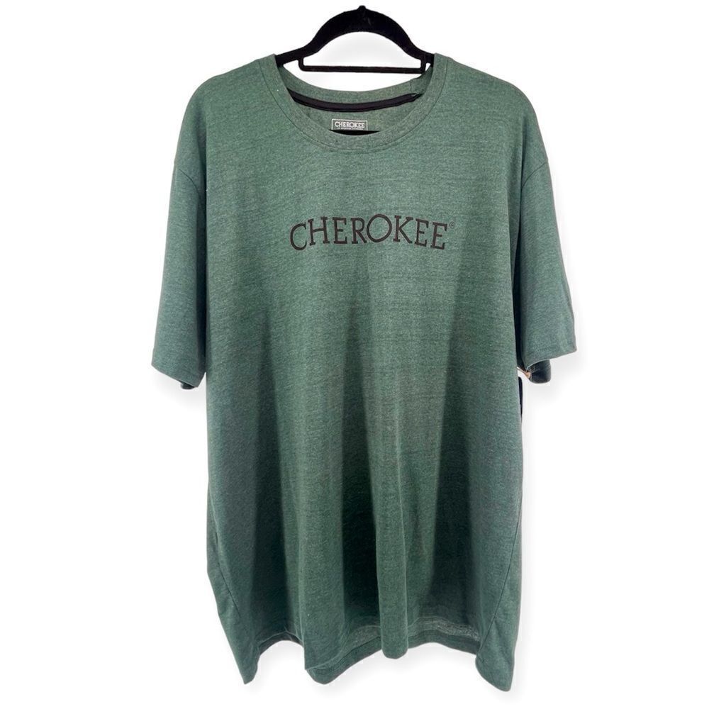 Cherokee Men’s Pine Grove Heather Green Box Logo Tee Size XL